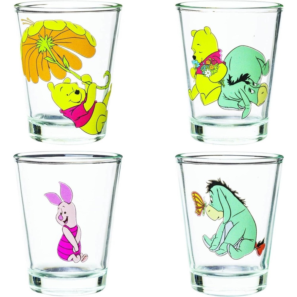 Disney Winnie the Pooh Shotglass Set Mini Glasses 1.5 oz 44ml